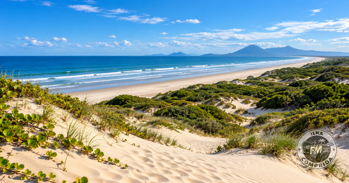 Dunas, restinga e paisagem natural de Ilha Comprida