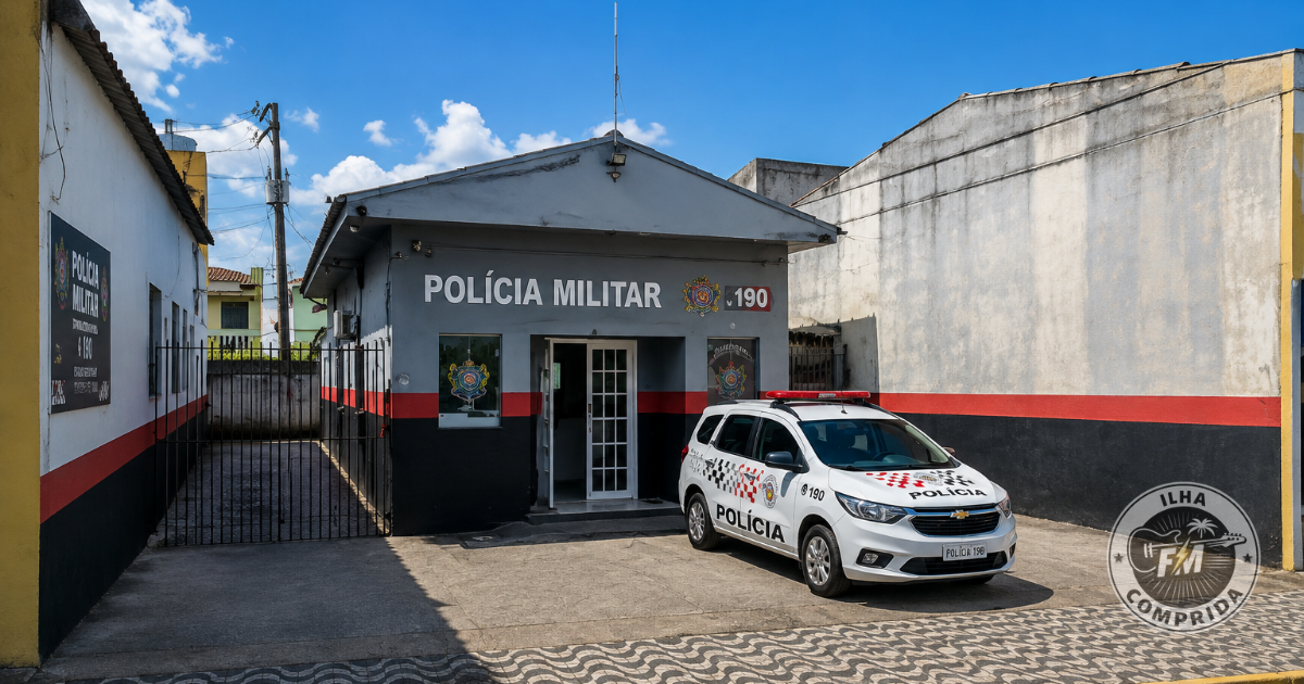 Base da Polícia Militar em Ilha Comprida, responsável pelo atendimento e pelo apoio à segurança da população e dos turistas.
