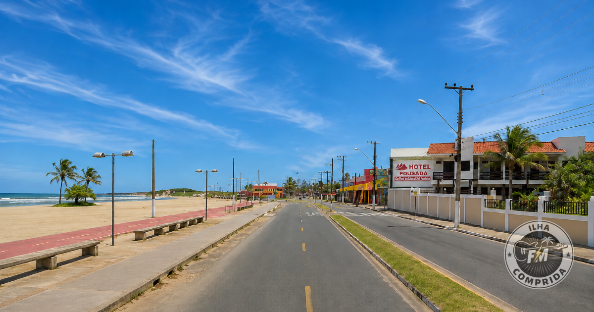 Orla e praia de Ilha Comprida para quem procura onde ficar na cidade