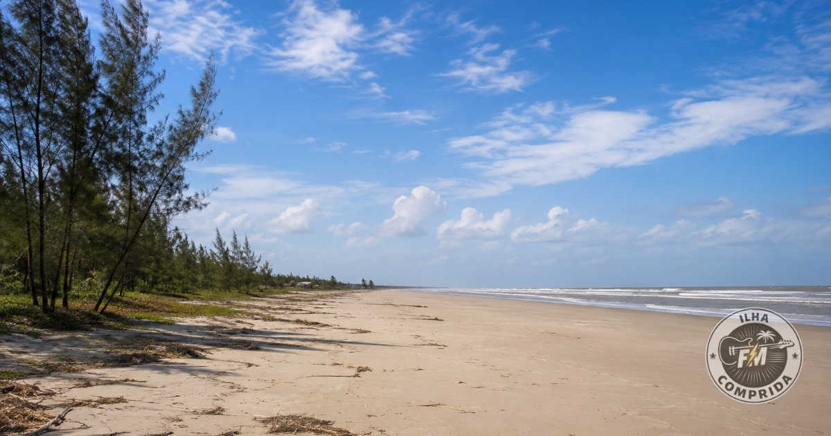 Praia tranquila e pouco movimentada em Ilha Comprida