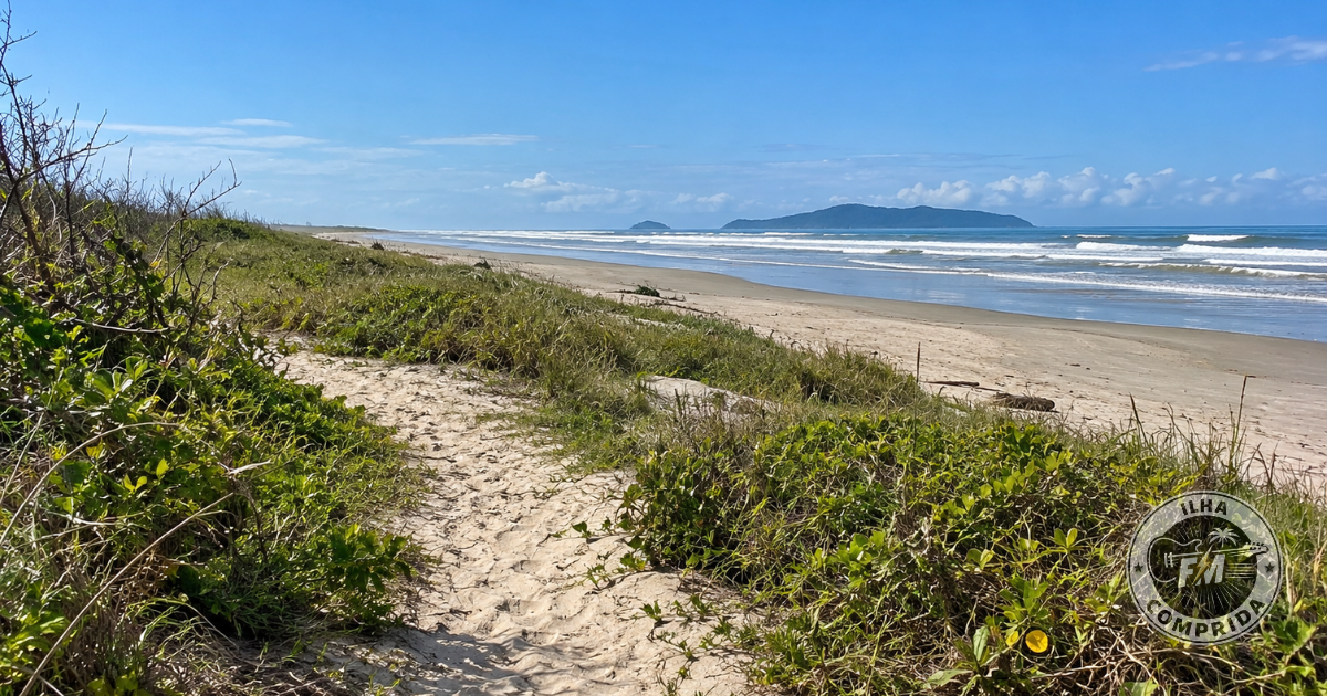Trilha costeira em área natural próxima ao mar